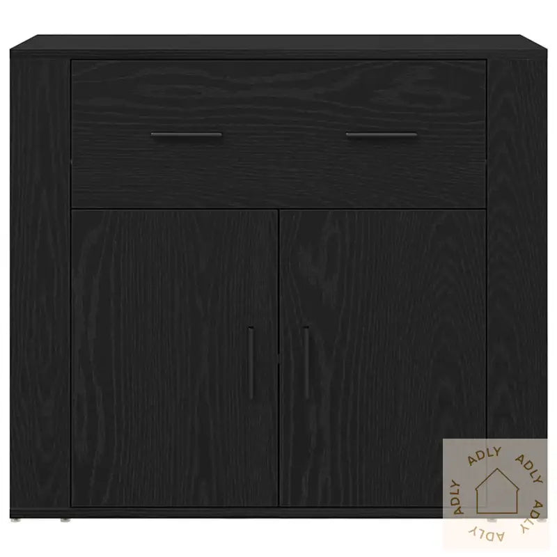 Sideboards 3 Stk Svart Eik Konstruert Tre