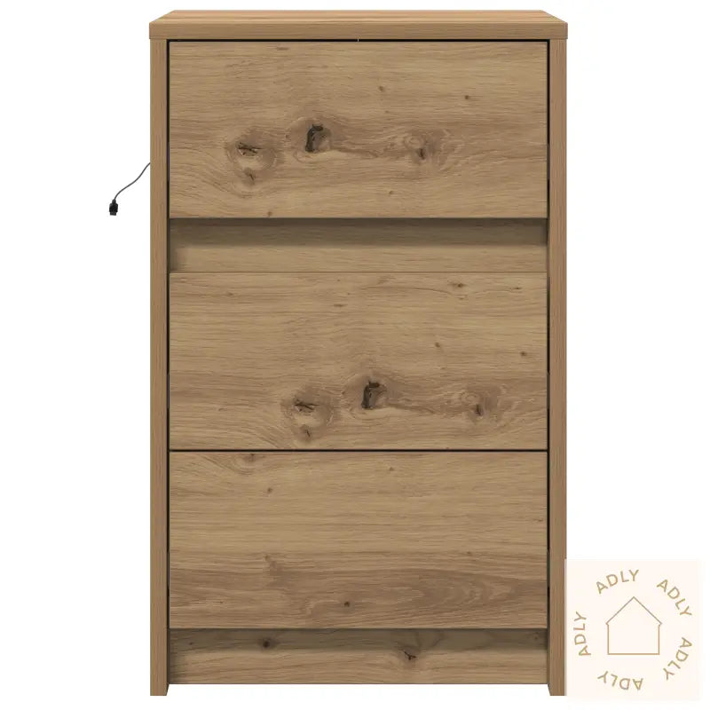 Nattbord Med Led Lys Artisan Eik Lagd Tre