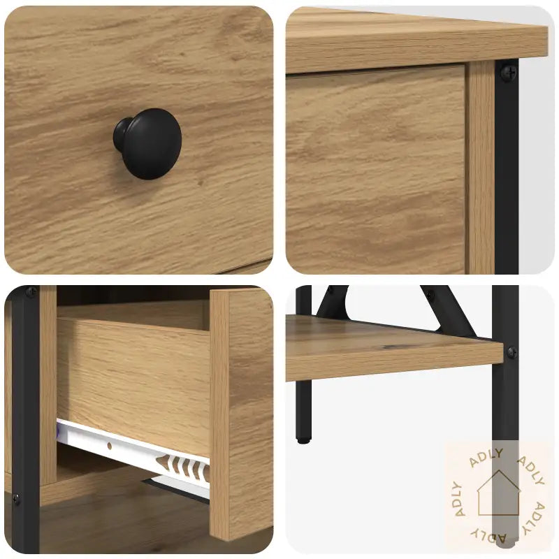 Nattbord Håndlaget Eik 40X42X45 Cm Konstruert Tre