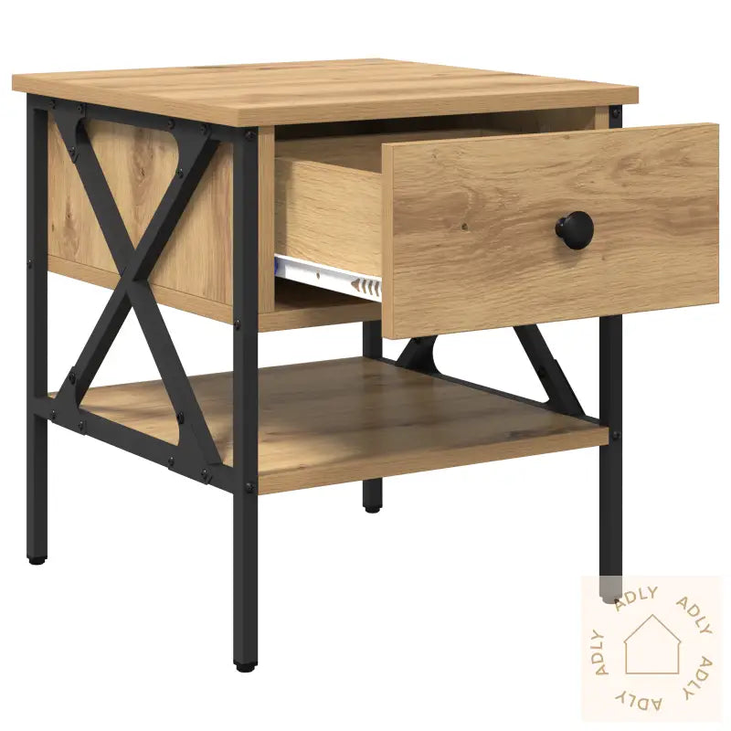 Nattbord Håndlaget Eik 40X42X45 Cm Konstruert Tre