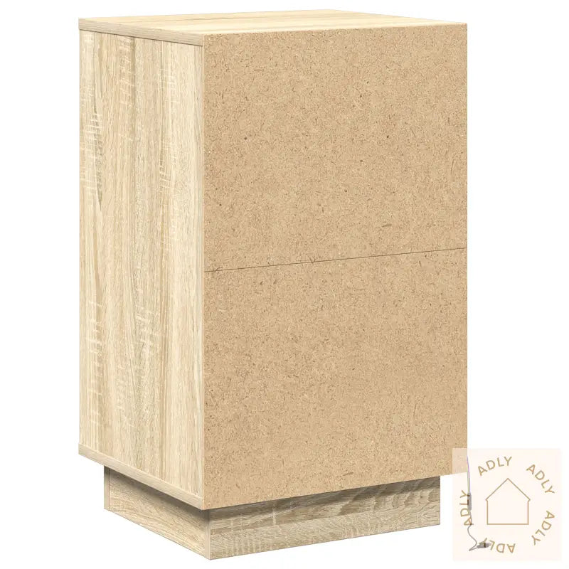 Nattbord Med Led Sonoma Eik 39X34,5X65 Cm Konstruert Tre