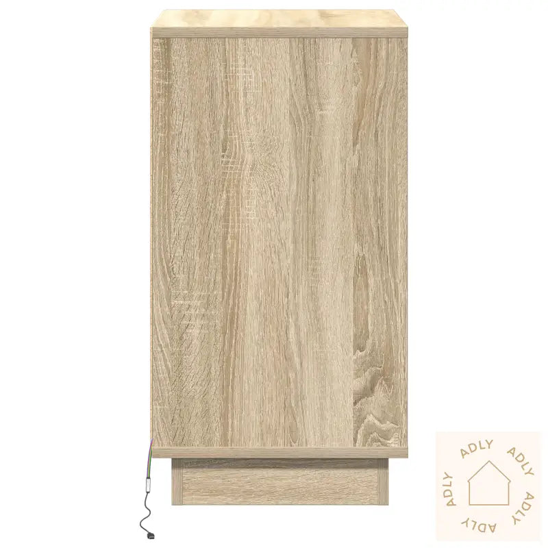 Nattbord Med Led Sonoma Eik 39X34,5X65 Cm Konstruert Tre
