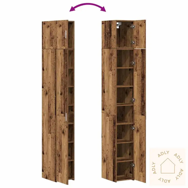 Slim Lagringsskap Gammelt Tre 30X42.5X225 Cm Bearbeidet Tre