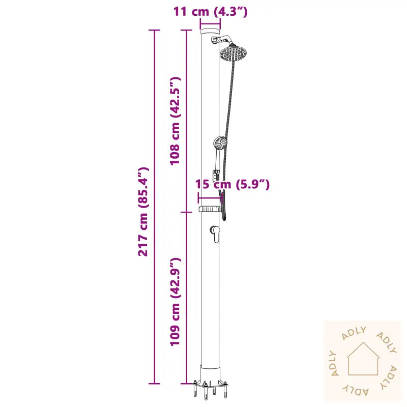 Utedusj Med Håndholdt Dusjhode 217 Cm 20 L