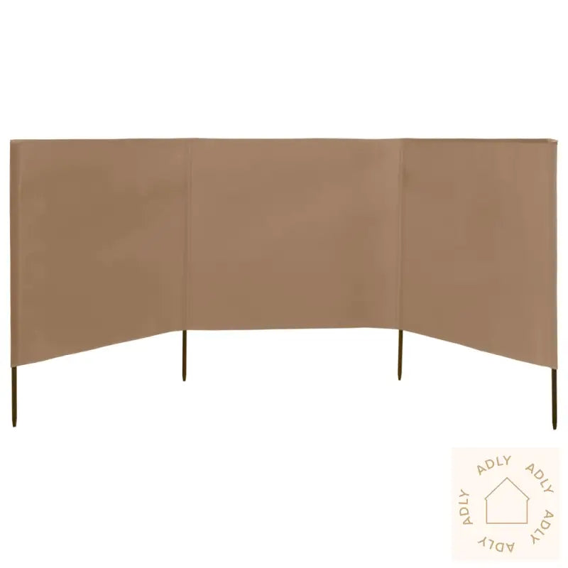 Vindskjerm 3 Paneler Stoff 400X80 Cm Gråbrun