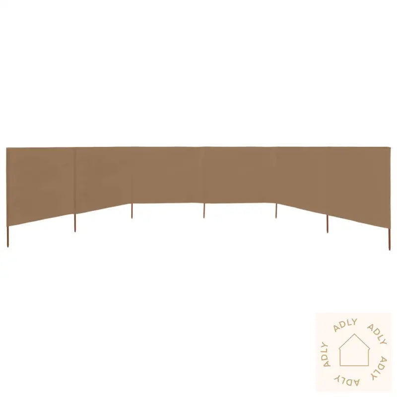 Vindskjerm 6 Paneler Stoff 800X80 Cm Gråbrun