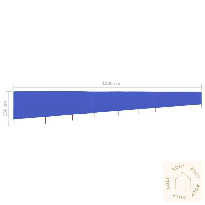 Vindskjerm 9 Paneler Stoff 1200X120 Cm Asurblå