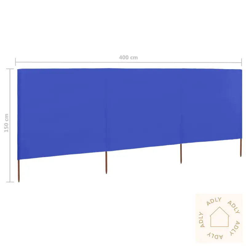 Vindskjermer 3 Paneler Stoff 400X120 Cm Asurblå