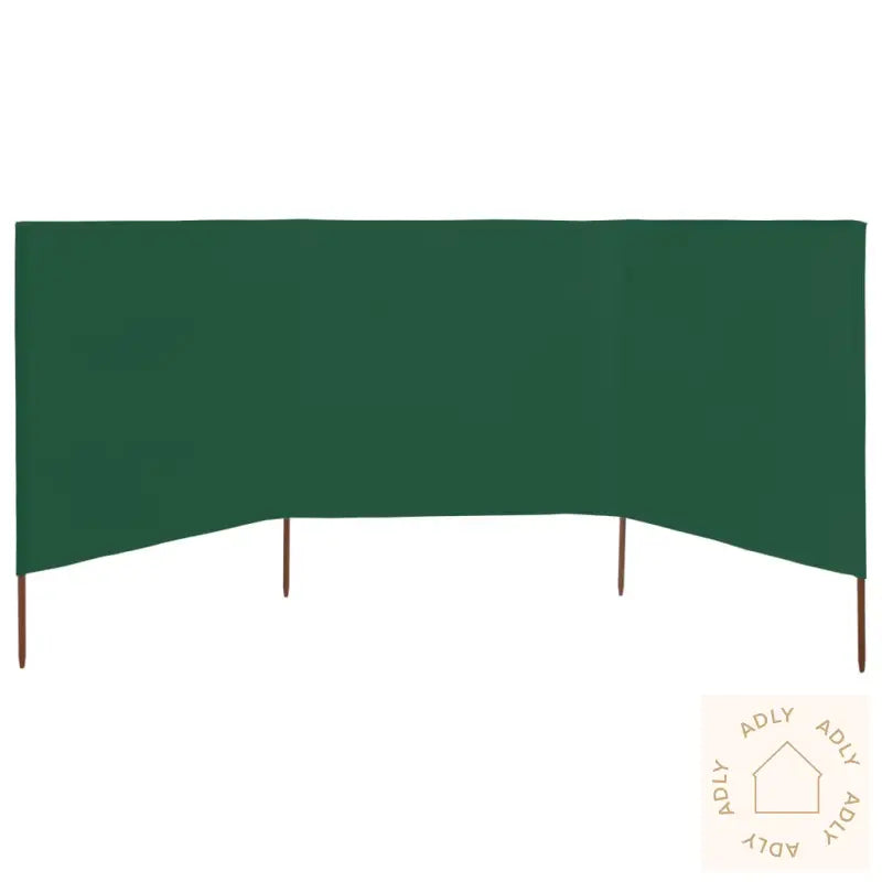 Vindskjerm 3 Paneler Stoff 400X160 Cm Grønn