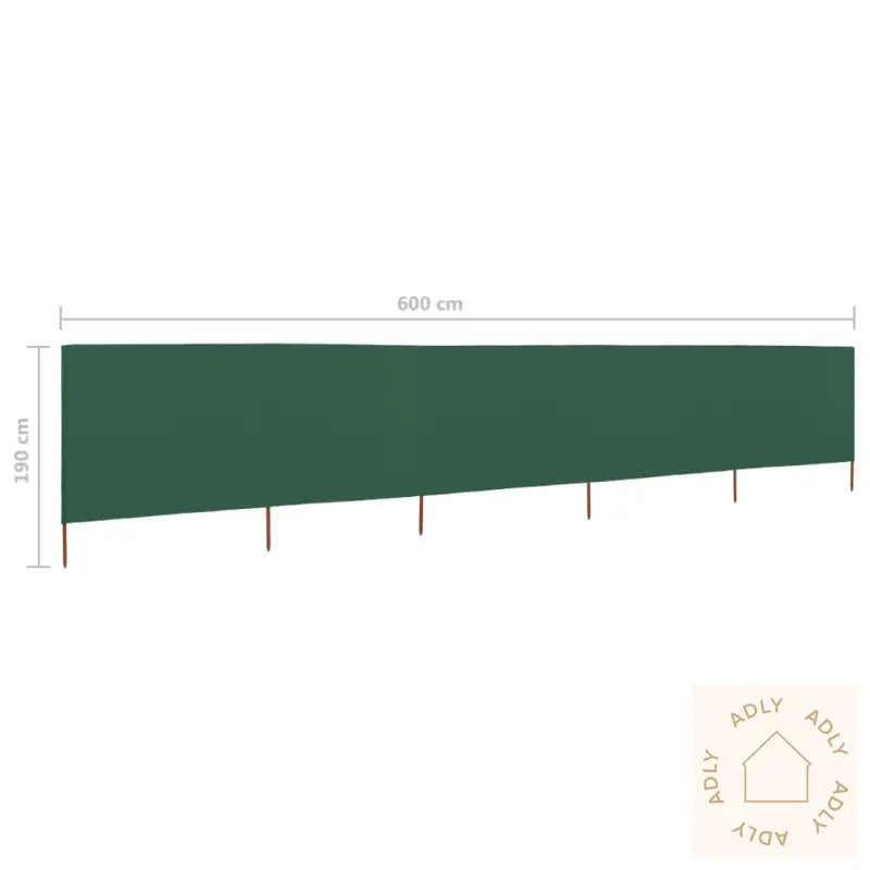 Vindskjerm 5 Paneler Stoff 600X160 Cm Grønn