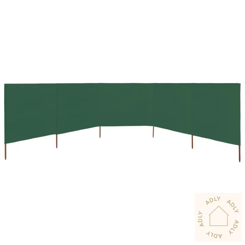 Vindskjerm 5 Paneler Stoff 600X160 Cm Grønn