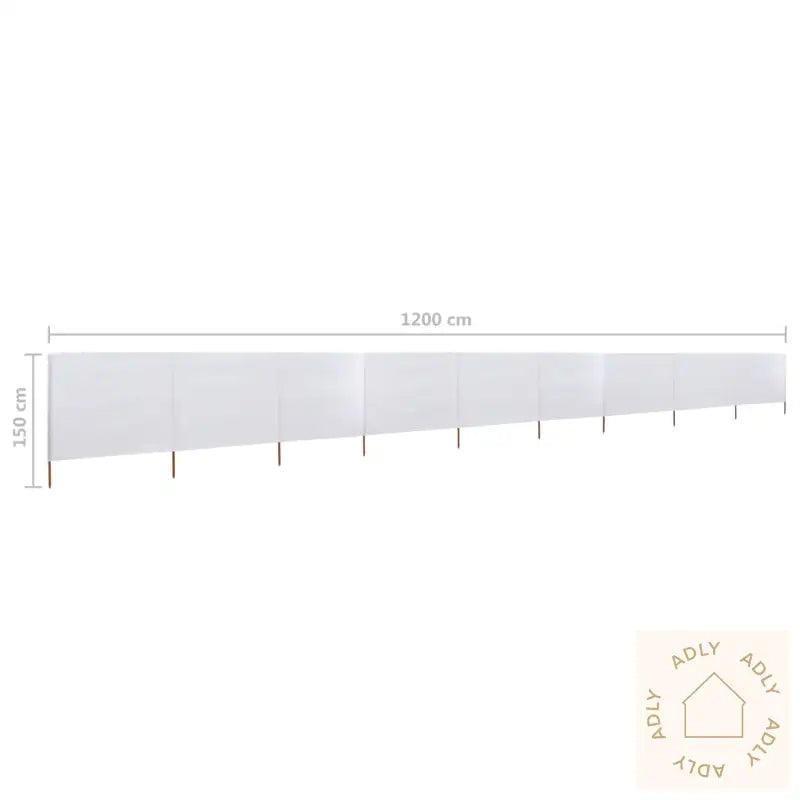 Vindskjerm 9 Paneler Stoff 1200X120 Cm Sandhvit