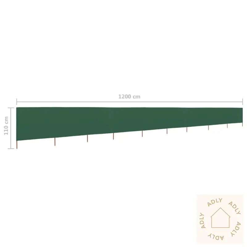 Vindskjerm 9 Paneler Stoff 1200X80 Cm Grønn