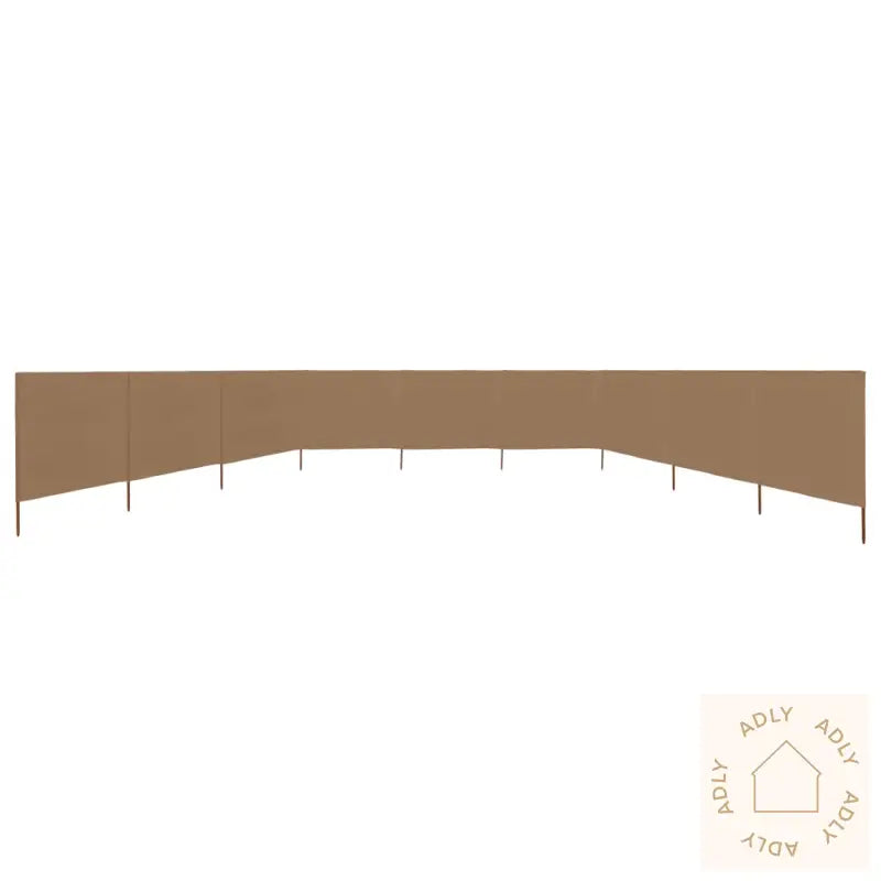 Vindskjerm 9 Paneler Stoff 1200X160 Cm Gråbrun