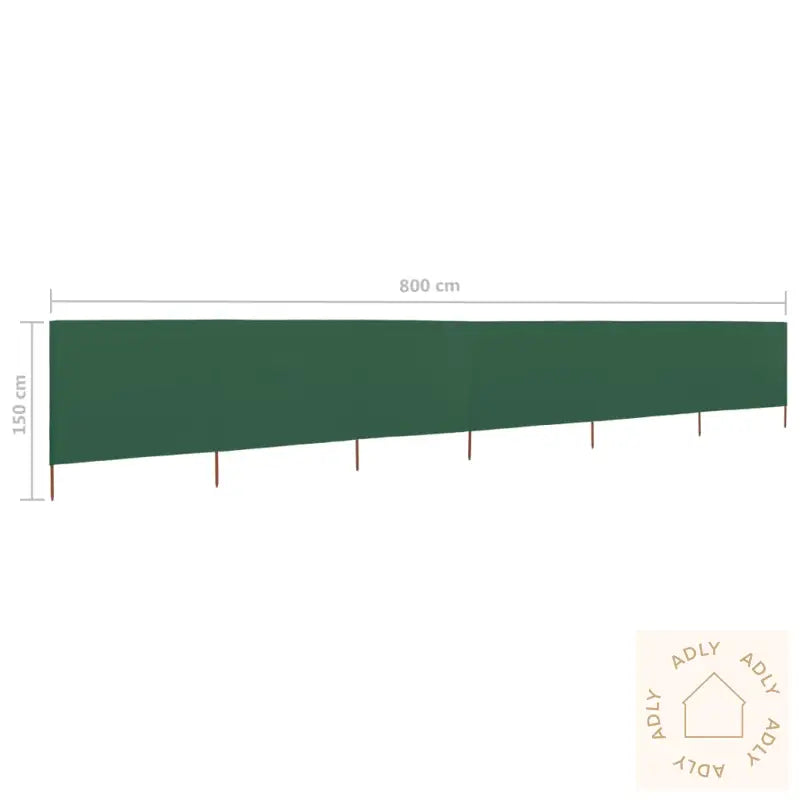 Vindskjerm 6 Paneler Stoff 800X120 Cm Grønn