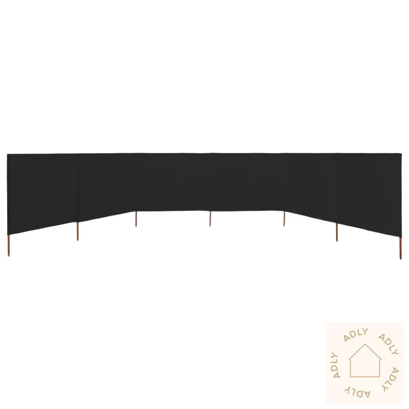 Vindskjerm 6 Paneler Stoff 800X80 Cm Svart