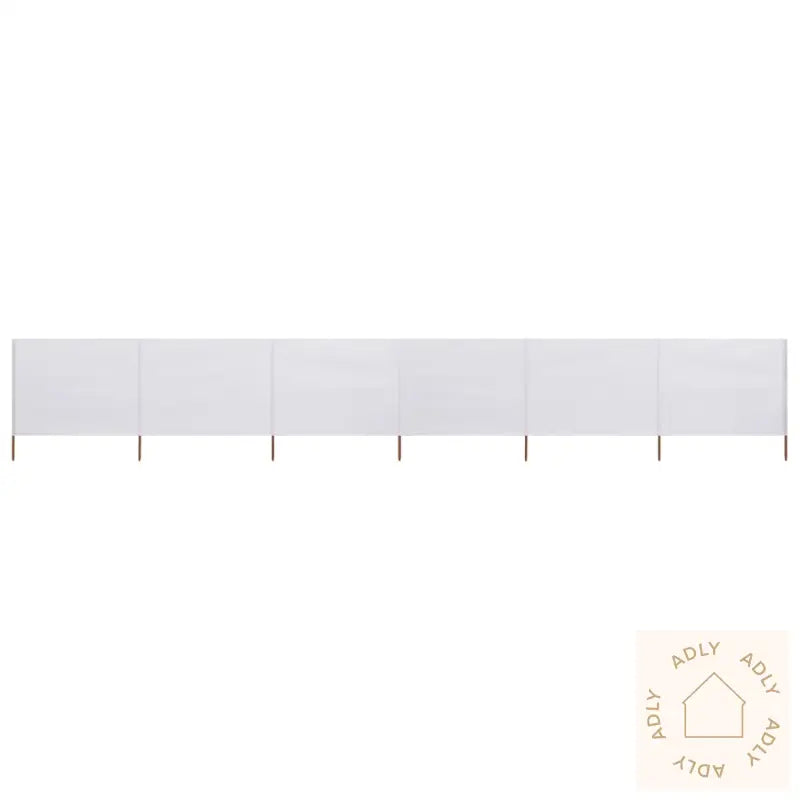 Vindskjerm 6 Paneler Stoff 800X80 Cm Hvit