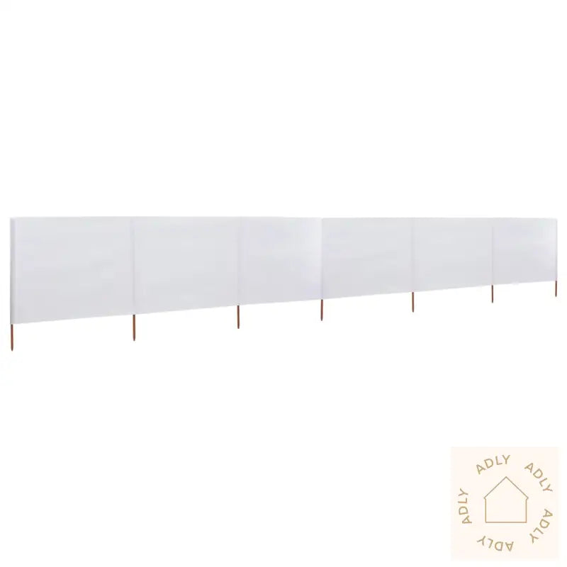 Vindskjerm 6 Paneler Stoff 800X80 Cm Hvit