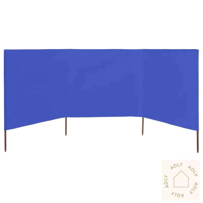 Vindskjermer 3 Paneler Stoff 400X80 Cm Asurblå