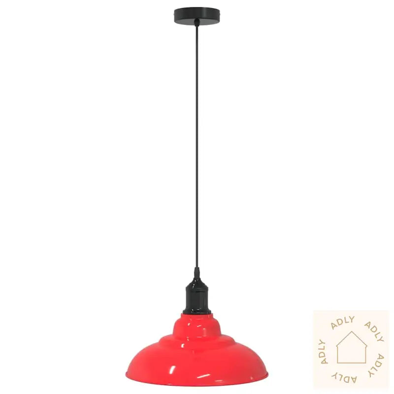 Pendellampe Høydejusterbar E27 Glans Rød Ø 31 Cm Metall