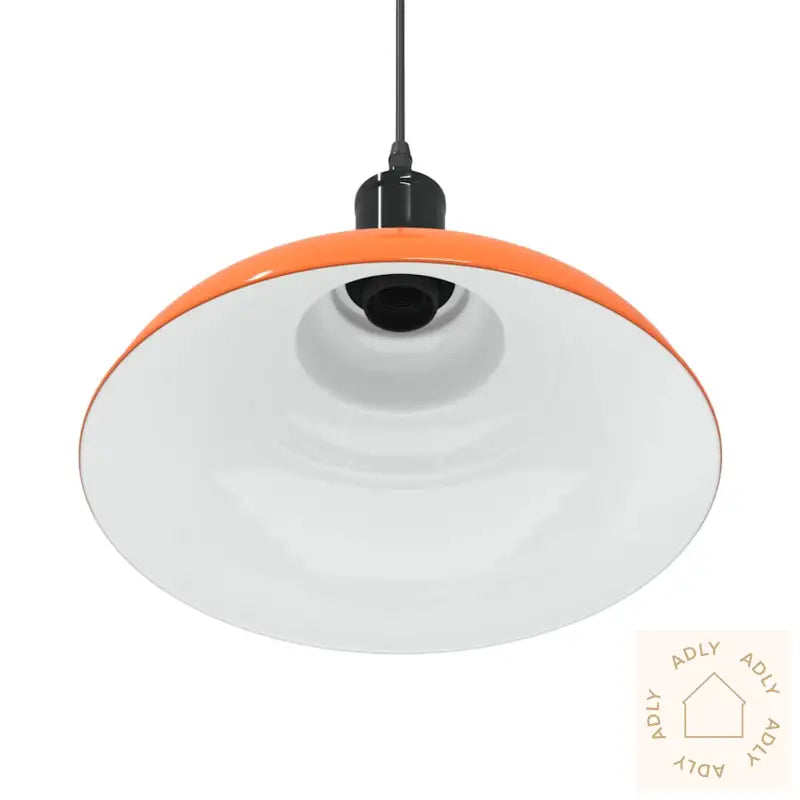 Pendellampe Høydejusterbar E27 Glans Oransje Ø 31 Cm Metall