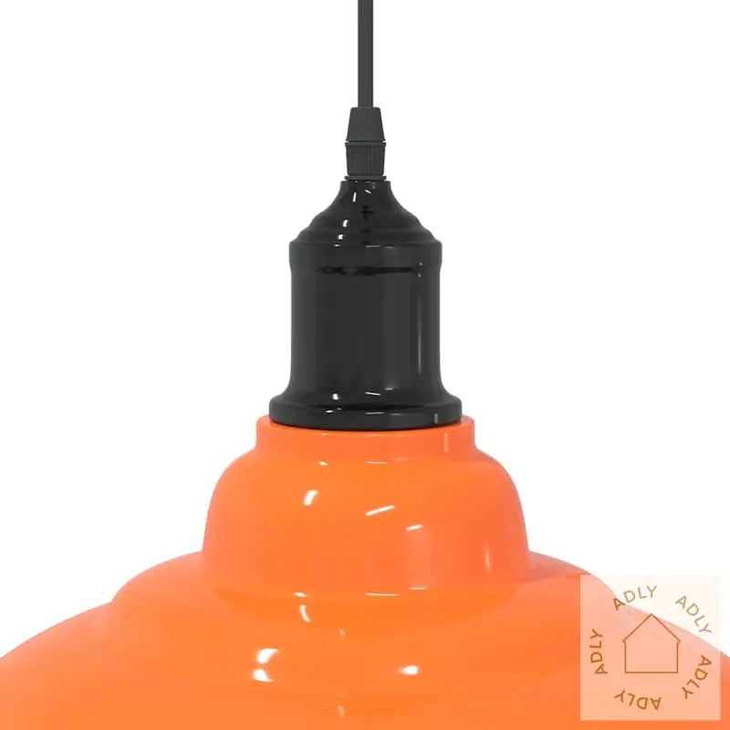 Pendellampe Høydejusterbar E27 Glans Oransje Ø 31 Cm Metall