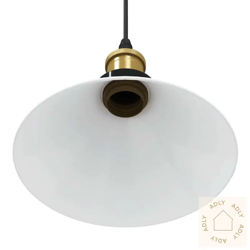 Pendellampe Høydejusterbar E27 Glans Hvit Ø 22 Cm Metall