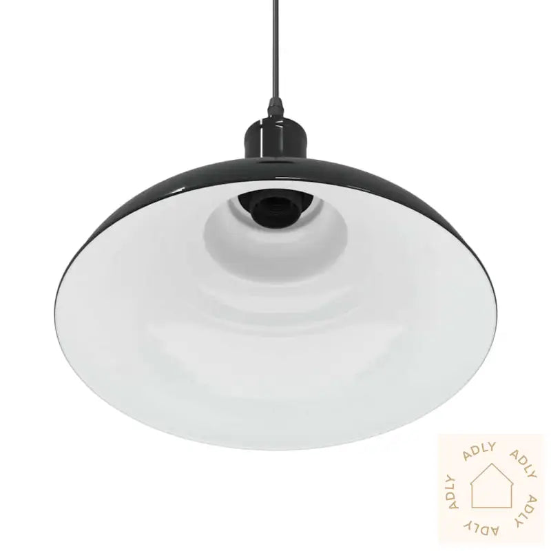 Pendellampe Høydejusterbar E27 Glans Svart Ø 31 Cm Metall