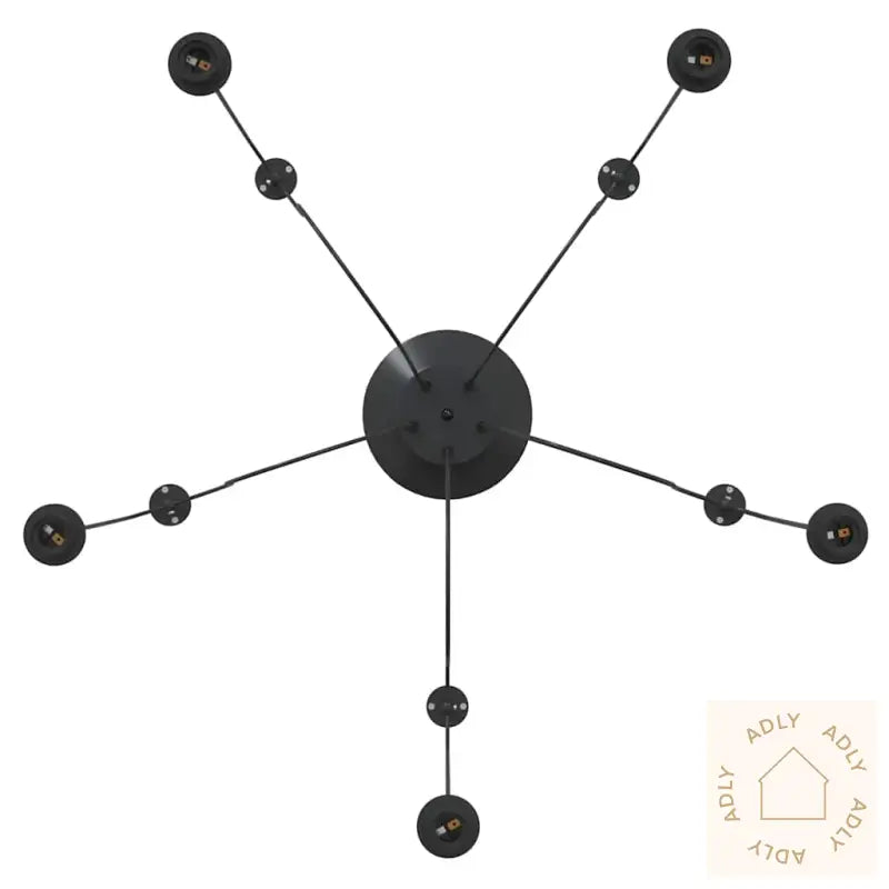 Pendellampe Med 5 Lampeholdere E27 Svart Metal