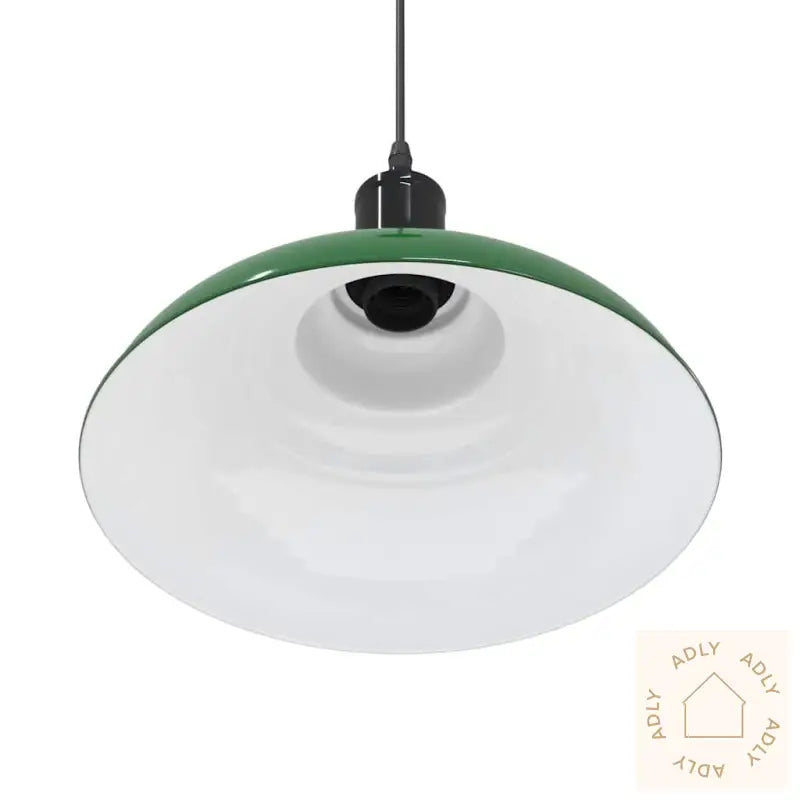 Pendellampe Høydejusterbar E27 Glans Grønn Ø 31 Cm Metall