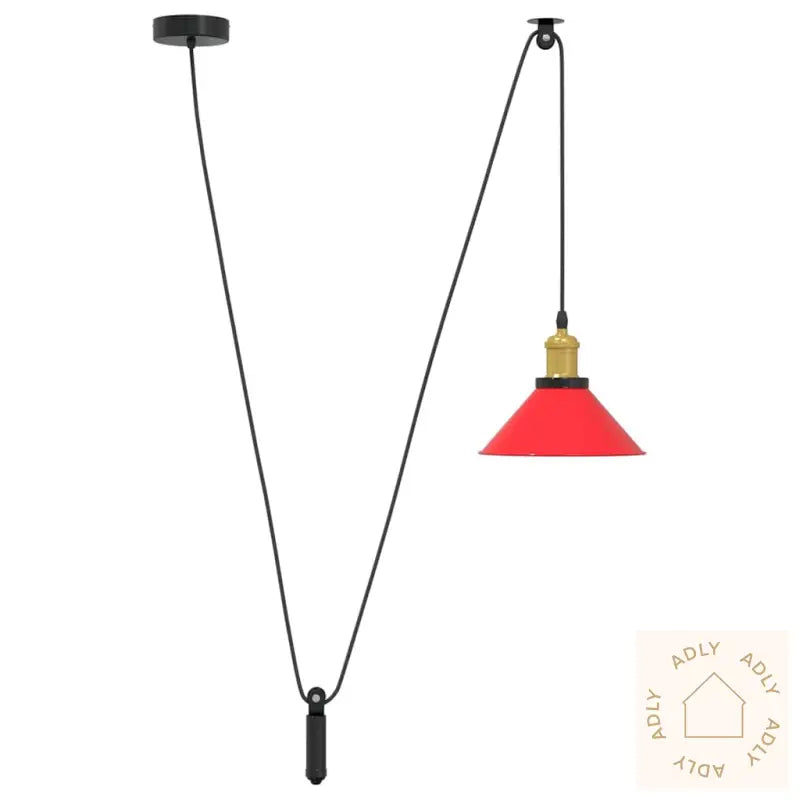 Pendellampe Høydejusterbar E27 Glans Rød Ø 22 Cm Metall