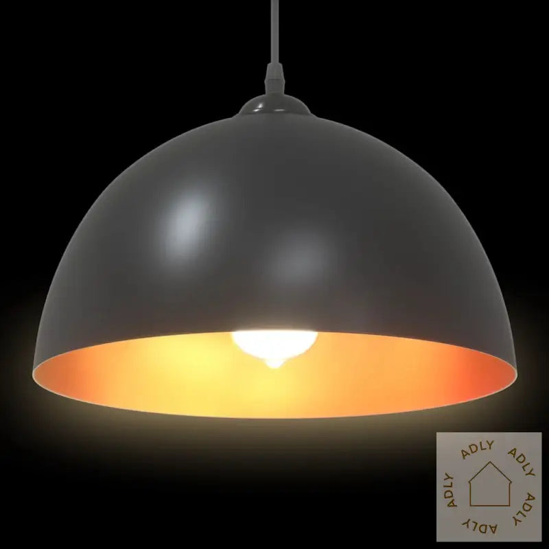 Pendellamper 2 Stk Høydejusterbar E27 Svart Ø 30 Cm Metall