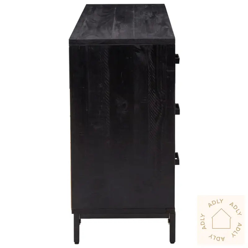 Skjenk Svart 110X35X70 Cm Heltre Furu