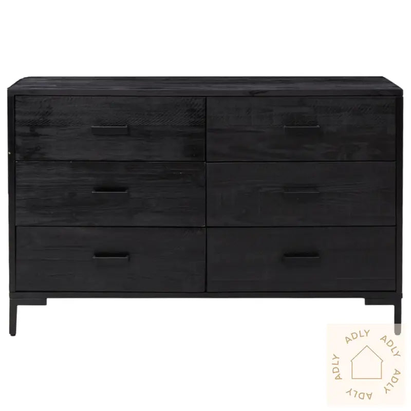 Skjenk Svart 110X35X70 Cm Heltre Furu