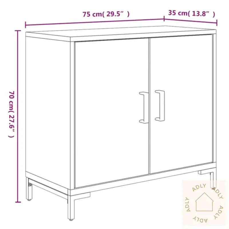 Skjenk Svart 75X35X70 Cm Heltre Furu