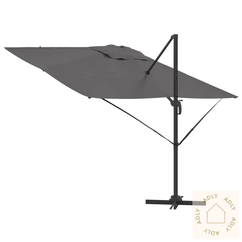 Cantilever Roma Parasol Antrasitt 286X285X265 Cm Aluminium
