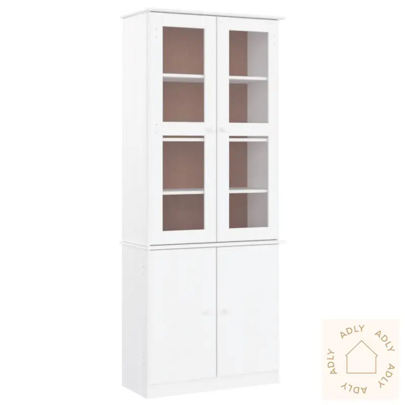 Vitrine Alta Hvit 77X35X186,5 Cm Heltre Furu