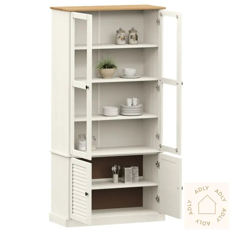 Vitrine Vigo Hvit 85X35X170 Cm Heltre Furu