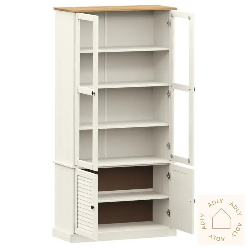Vitrine Vigo Hvit 85X35X170 Cm Heltre Furu