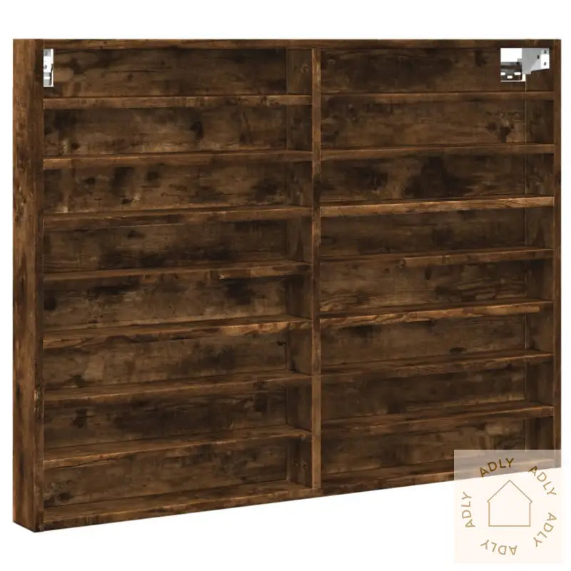Vitrineskap Røkt Eik 100X8,5X75 Cm Konstruert Tre