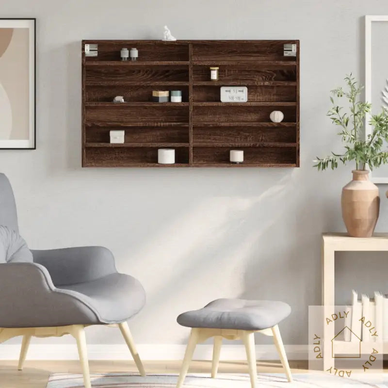 Hyller Brun Eik 100X8,5X58 Cm Konstruert Tre