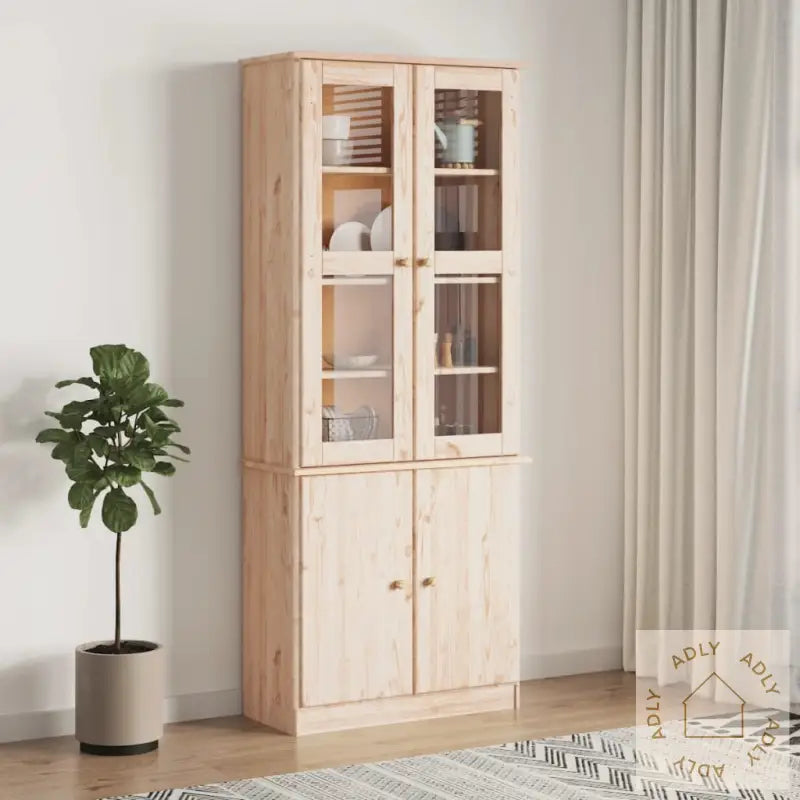 Vitrine Alta 77X35X186,5 Cm Heltre Furu