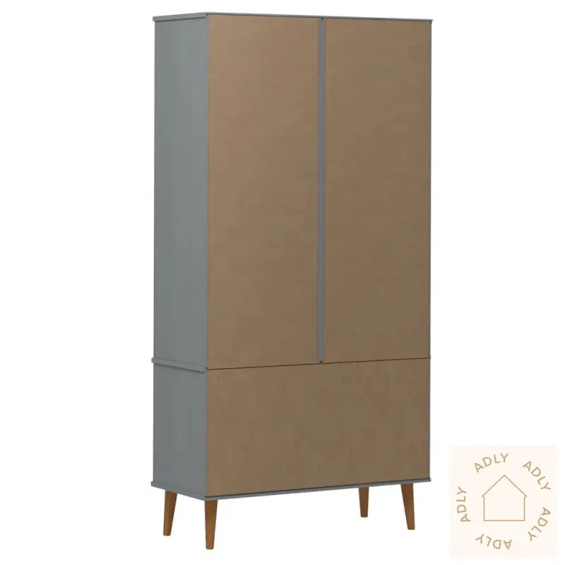 Vitrine Molde Grå 90X35X175 Cm Heltre Furu