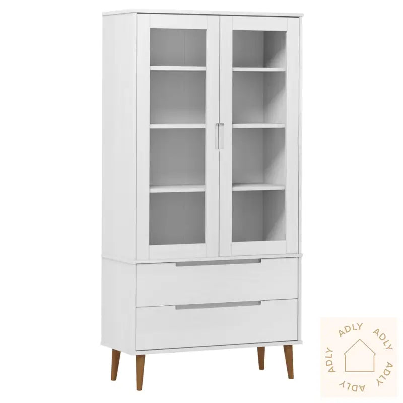 Vitrine Molde Hvit 90X35X175 Cm Heltre Furu