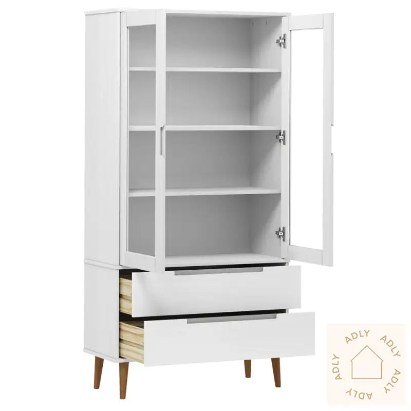 Vitrine Molde Hvit 90X35X175 Cm Heltre Furu