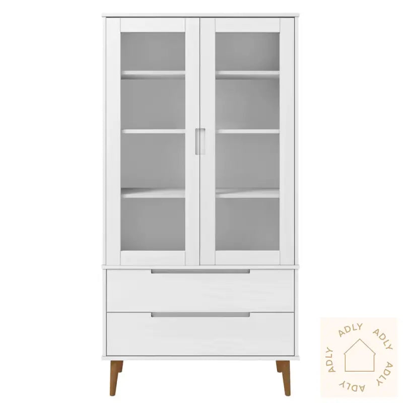 Vitrine Molde Hvit 90X35X175 Cm Heltre Furu