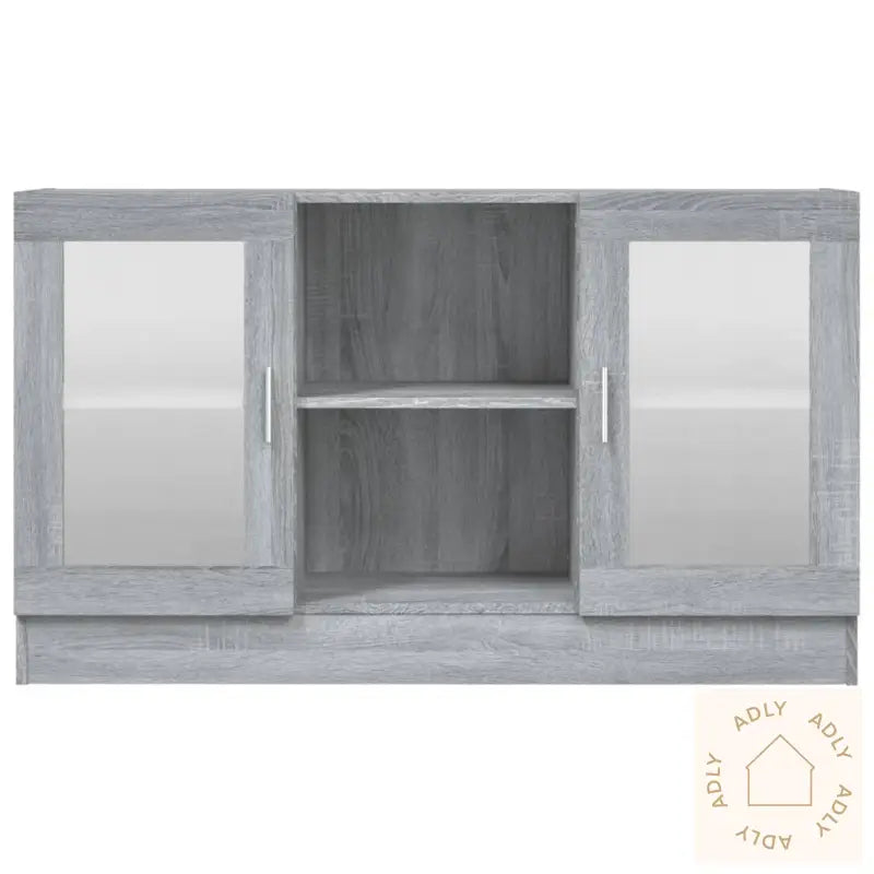 Vitrineskap Grå Sonoma 120X30,5X70 Cm Konstruert Tre