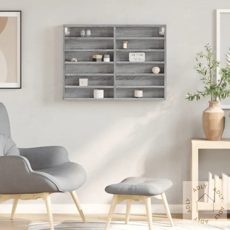 Hyller Grå Sonoma 80X8,5X58 Cm Konstruert Tre